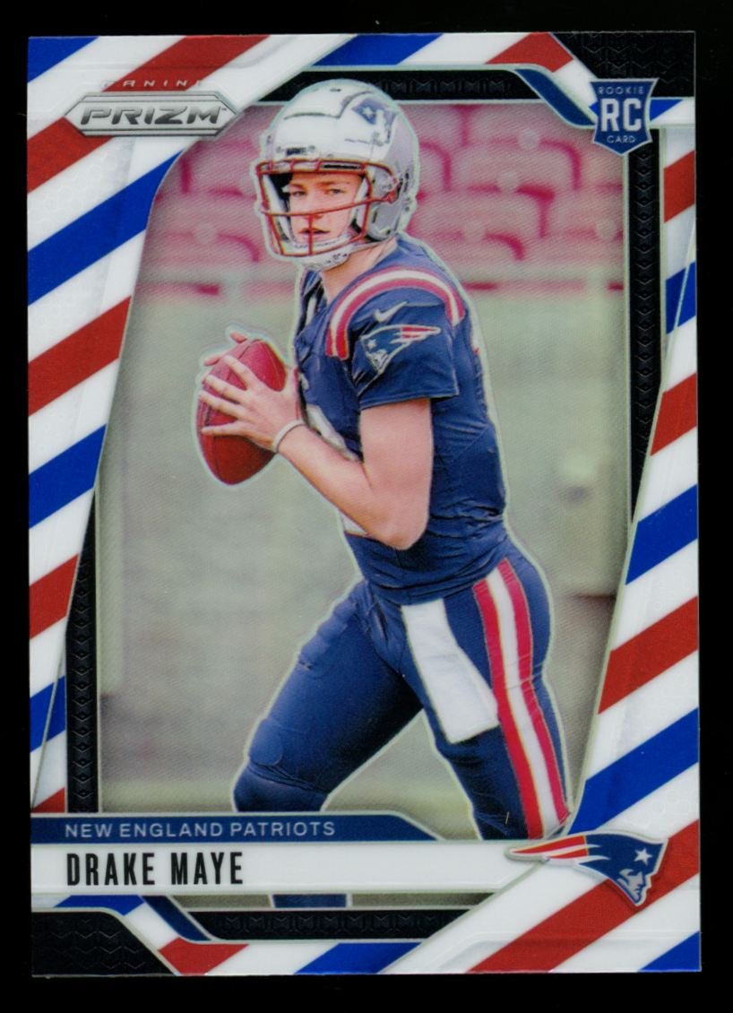 2024 Panini Prizm Drake Maye RC Red/White & Blue #329