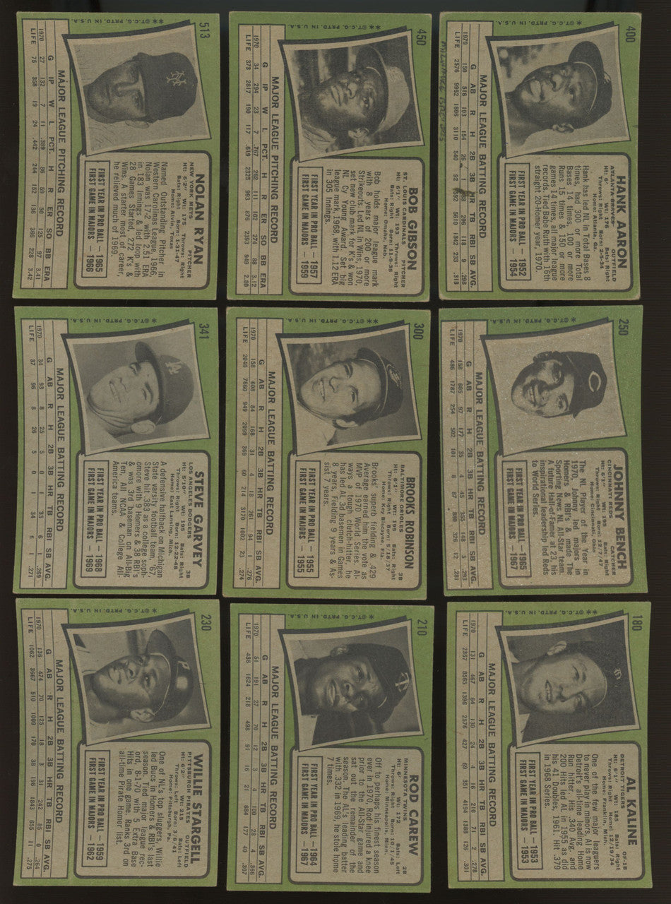 1971 Topps Baseball Series 1-4 Near Complete Set (522/523) VG-EX "B"