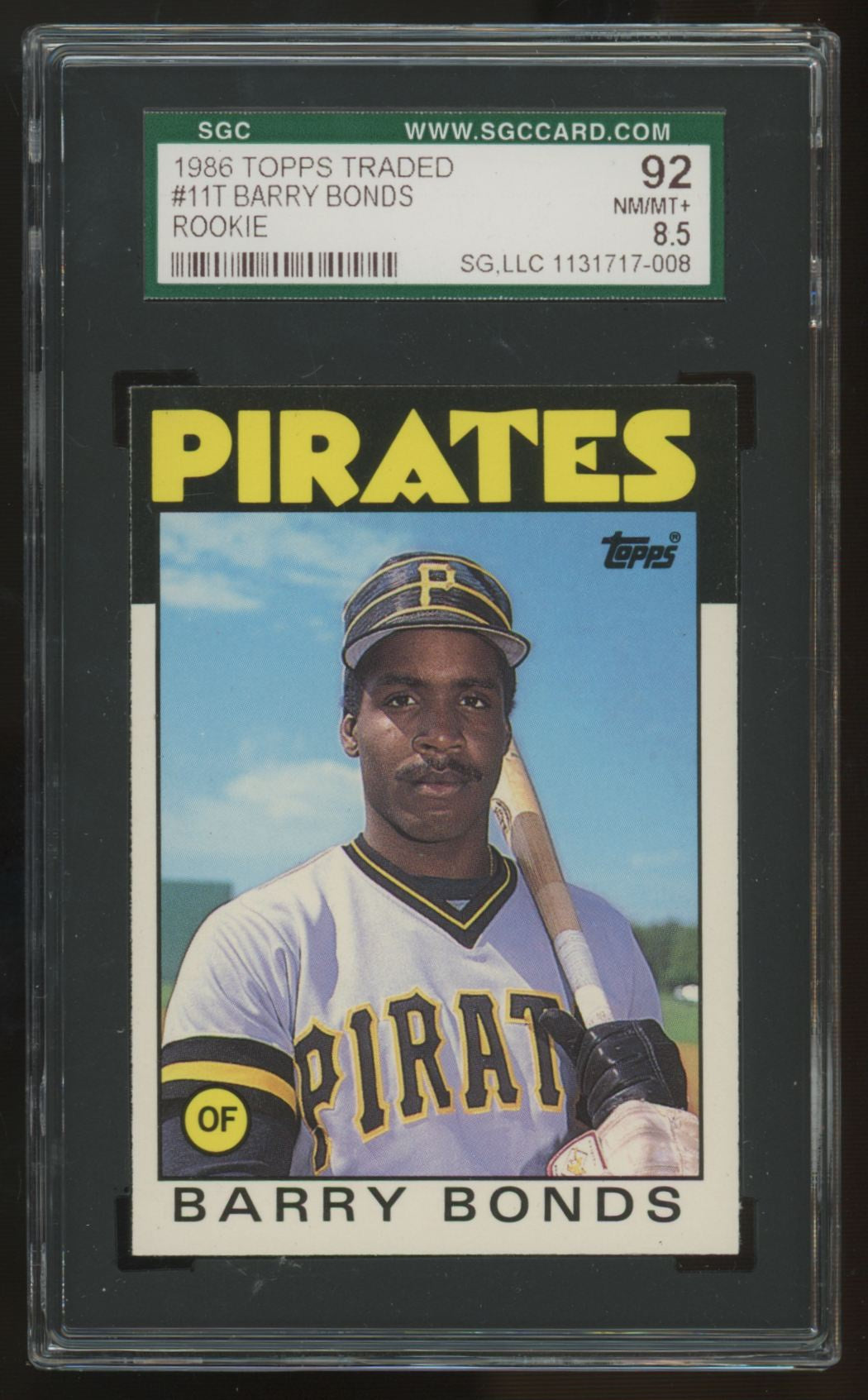 1986 Topps Traded Barry Bonds RC #11T SGC 8.5 *008