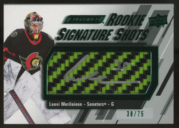 2023/24 UD Engrained Leevi Marilainen RC Signature Shots Stick Auto /75 #RSS-LM