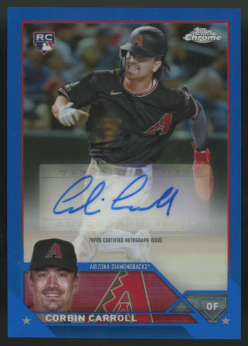 2023 Topps Chrome Update Corbin Carroll RC Blue Refractor Auto /150 #AC-CCA