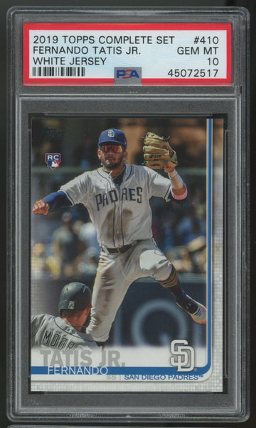 2019 Topps Complete Set Fernando Tatis Jr. RC #410 White Jersey PSA 10 *517