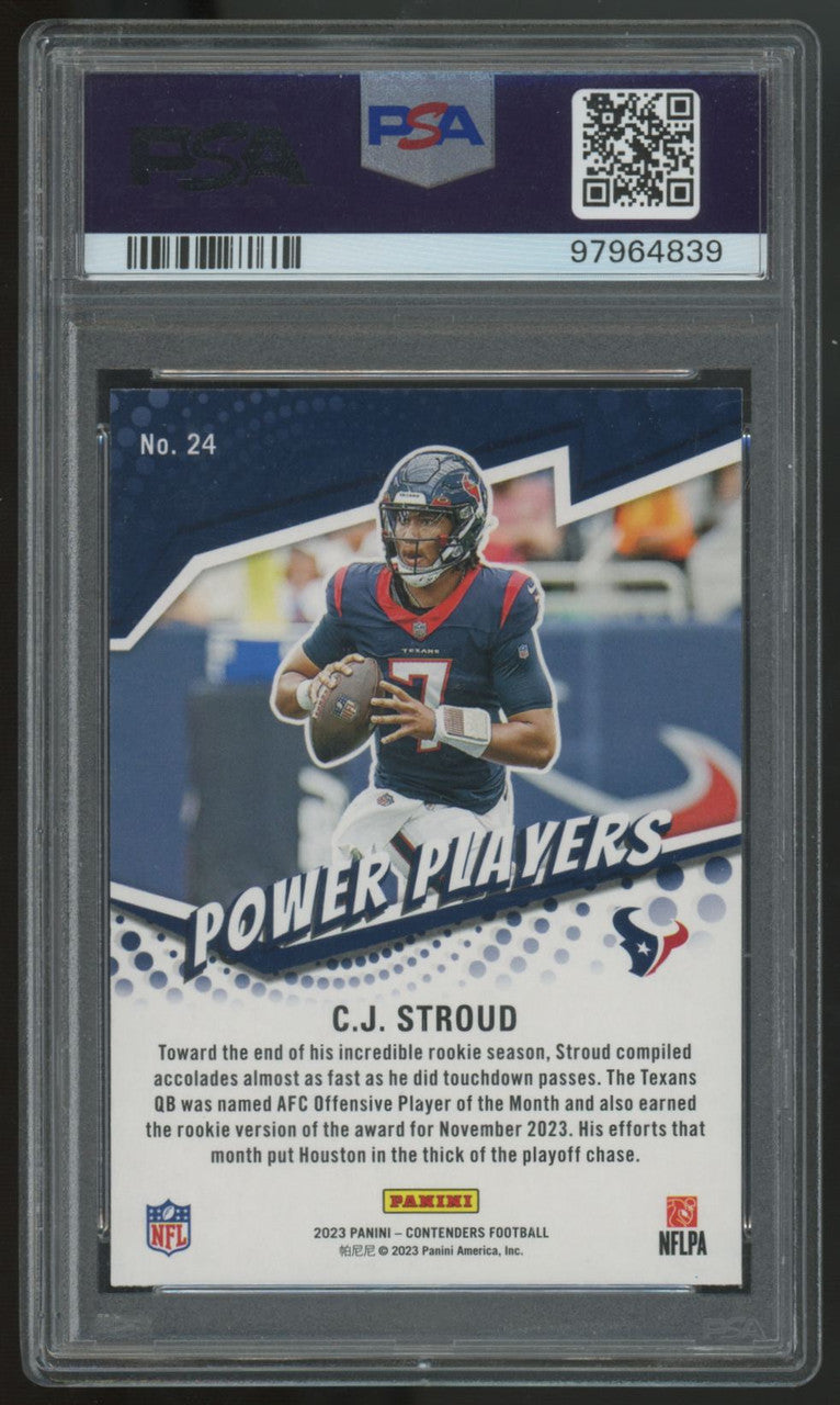 2023 Panini Contenders CJ Stroud RC Power Players #24 PSA 10