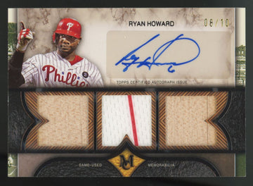 2025 Topps Museum Ryan Howard Signature Black Diamond Triple Patch Auto /10