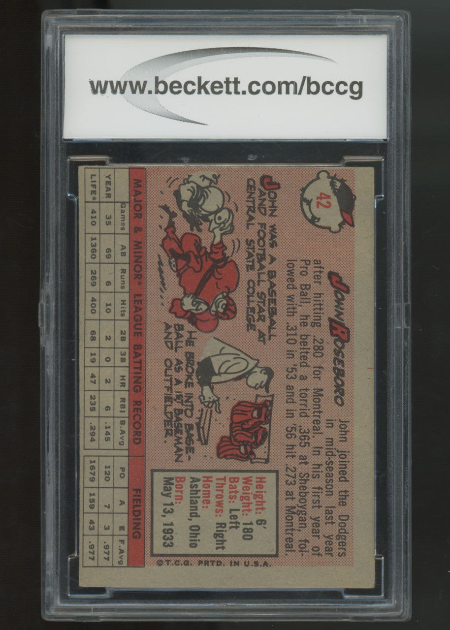 1958 Topps John Roseboro RC #42 BCCG 7