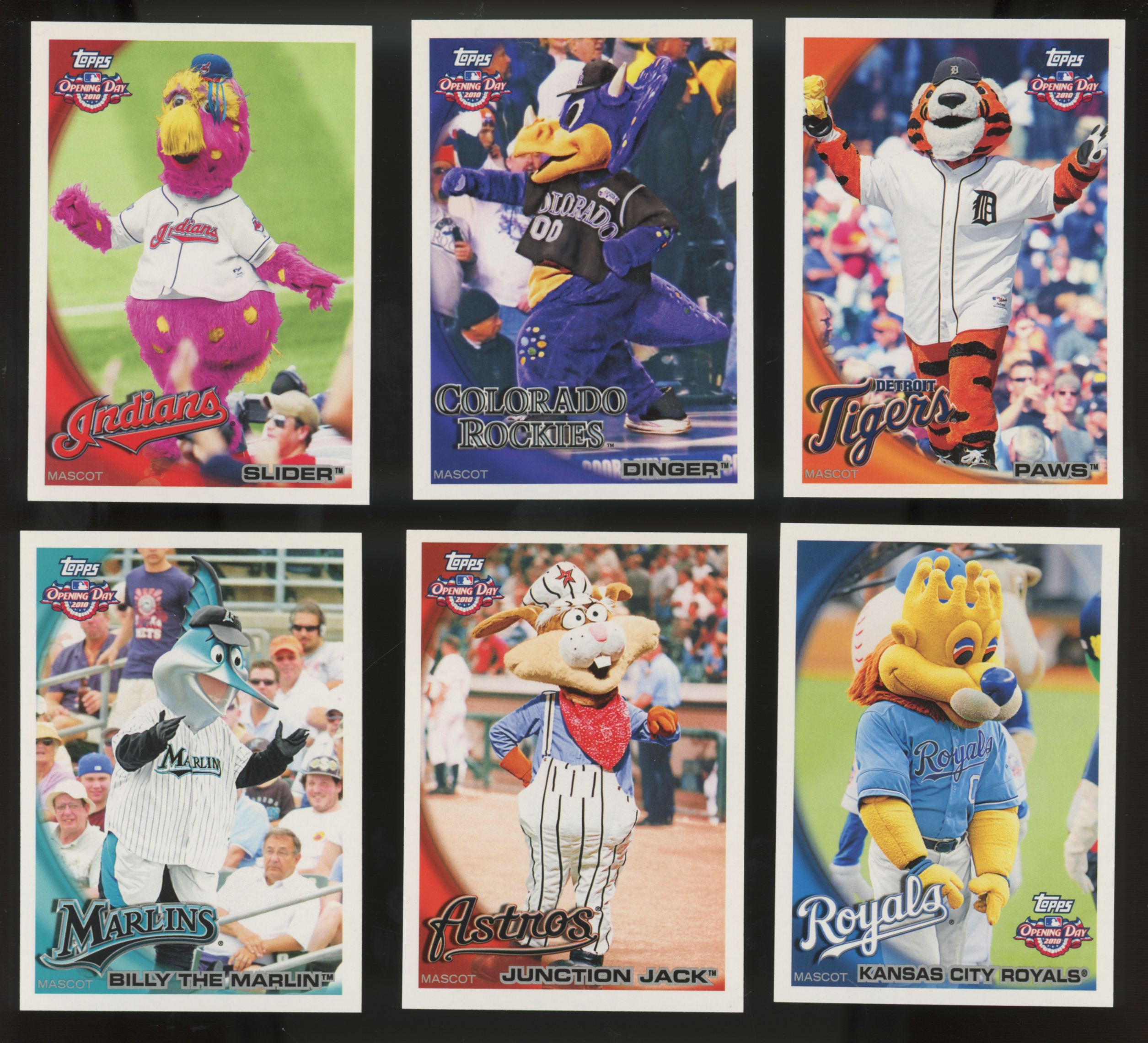 2010 Topps Opening Day Mascots Complete Set (1-25) Phillie Phanatic