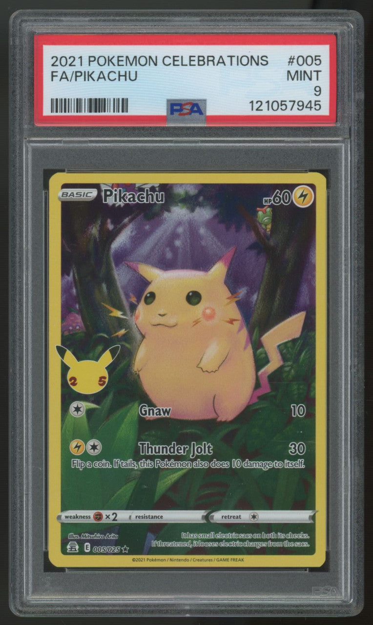 2021 Pokemon Pikachu Celebrations Full Art #005 PSA 9