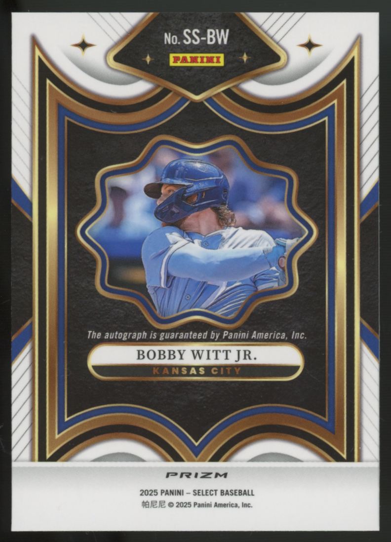 2025 Panini Select Bobby Witt Jr Signature Selections Silver Auto #SS-BW
