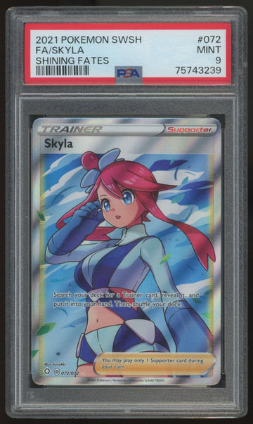 2021 Pokemon Skyla Shining Fates Full Art #072 PSA 9