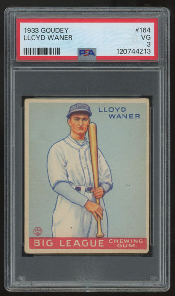 1933 Goudey Lloyd Waner RC #164 PSA 3