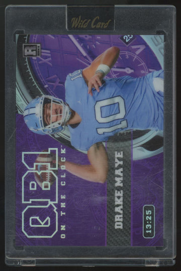 2023 Wild Card QB1 On The Clock Drake Maye RC Purple #OCW-DM1