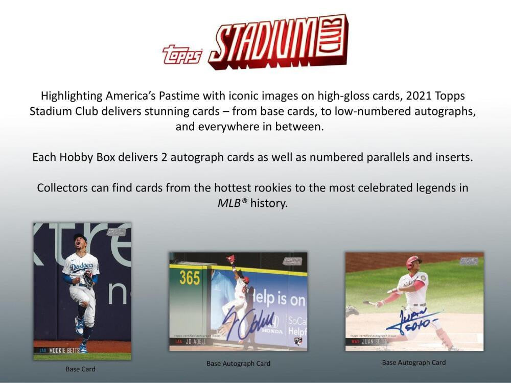 2021 Topps Stadium Club Baseball Hobby Box