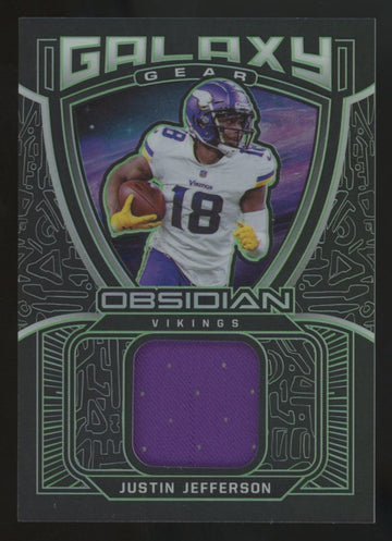 2021 Panini Obsidian Justin Jefferson Green Galaxy Gear Patch /50 #GG-JJ