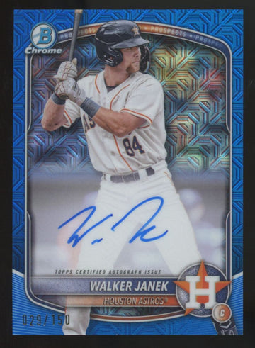 2025 Bowman Chrome Mega Walker Janek Prospect Blue Refractor Auto /150 #BMA-WJA