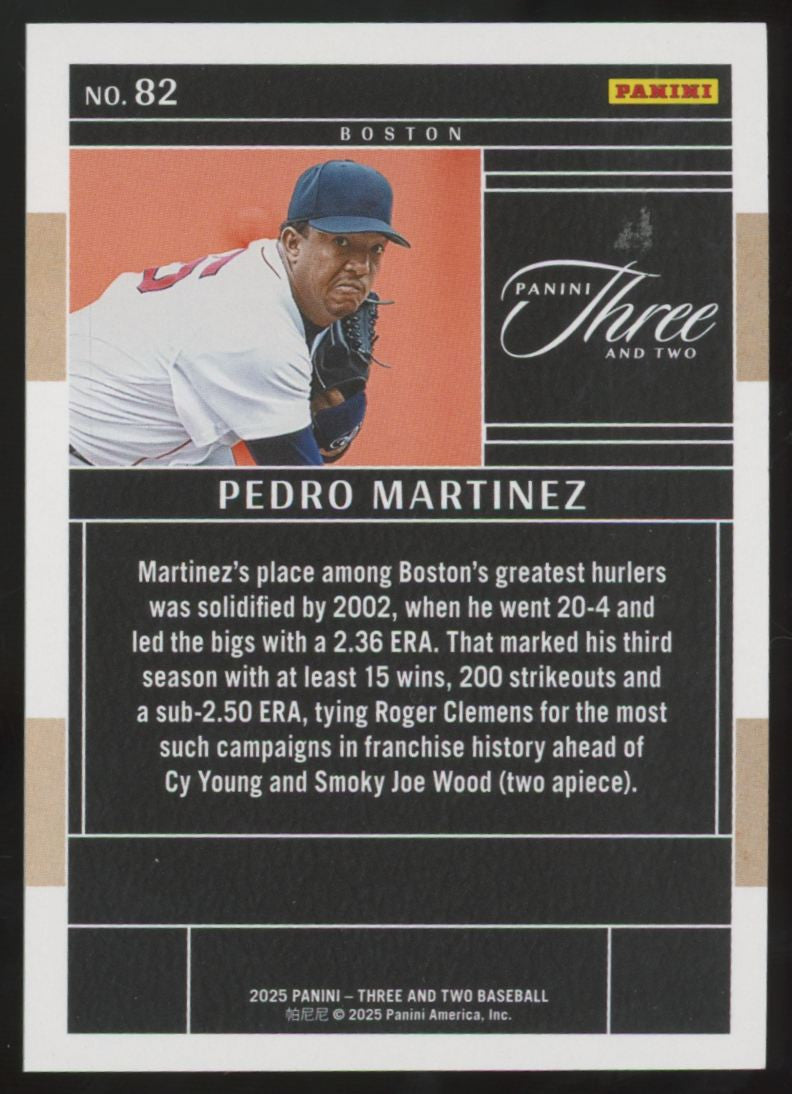 2025 Panini Three & Two Pedro Martinez Holo Gold /10 #82