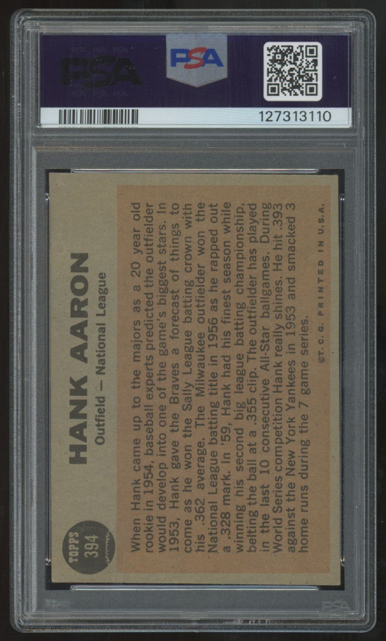 1962 Topps Hank Aaron All Star #394 PSA 4 *110