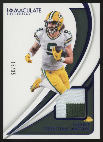 2024 Panini Immaculate Christian Watson Blue Patch /35 #81