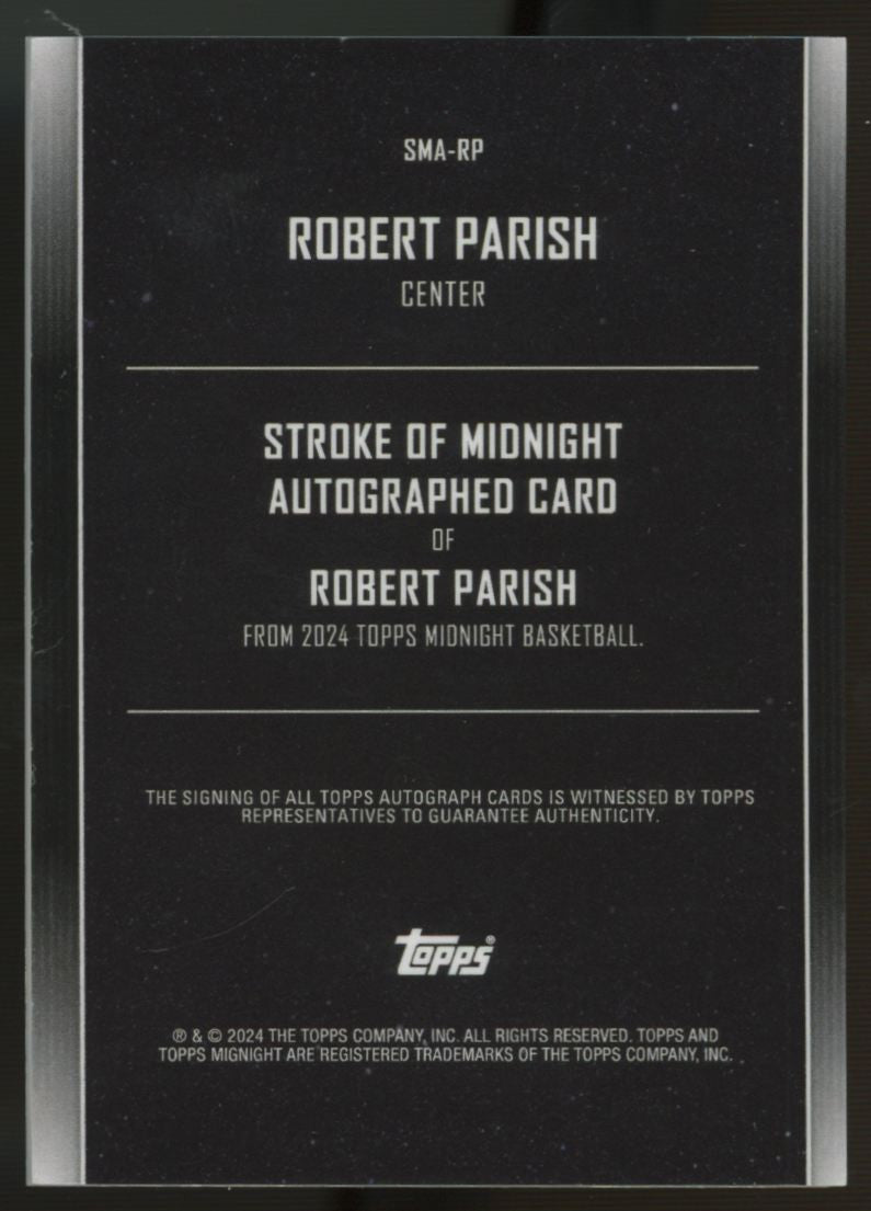 2023/24 Topps Midnight Basketball Robert Parish Black Ice Auto /5 #SMA-RP