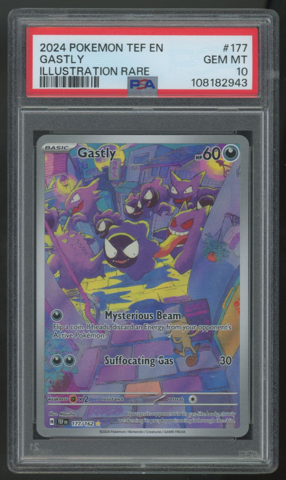 2024 Pokemon Gastly Temporal Forces Illustration Rare #177 PSA 10