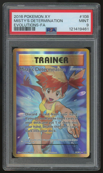 2016 Pokemon Misty's Determination Evolutions Full Art #108 PSA 9