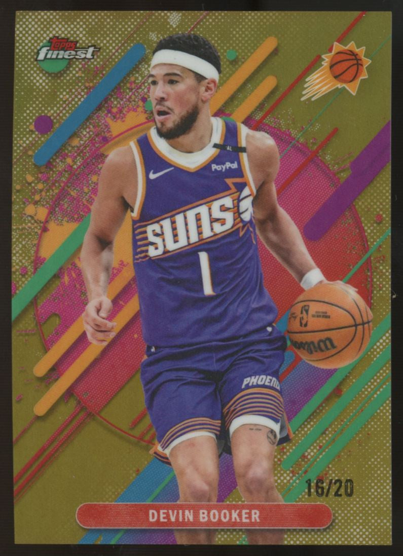 2025-26 Topps Finest Devin Booker Rare Gold Refractor /20 #282