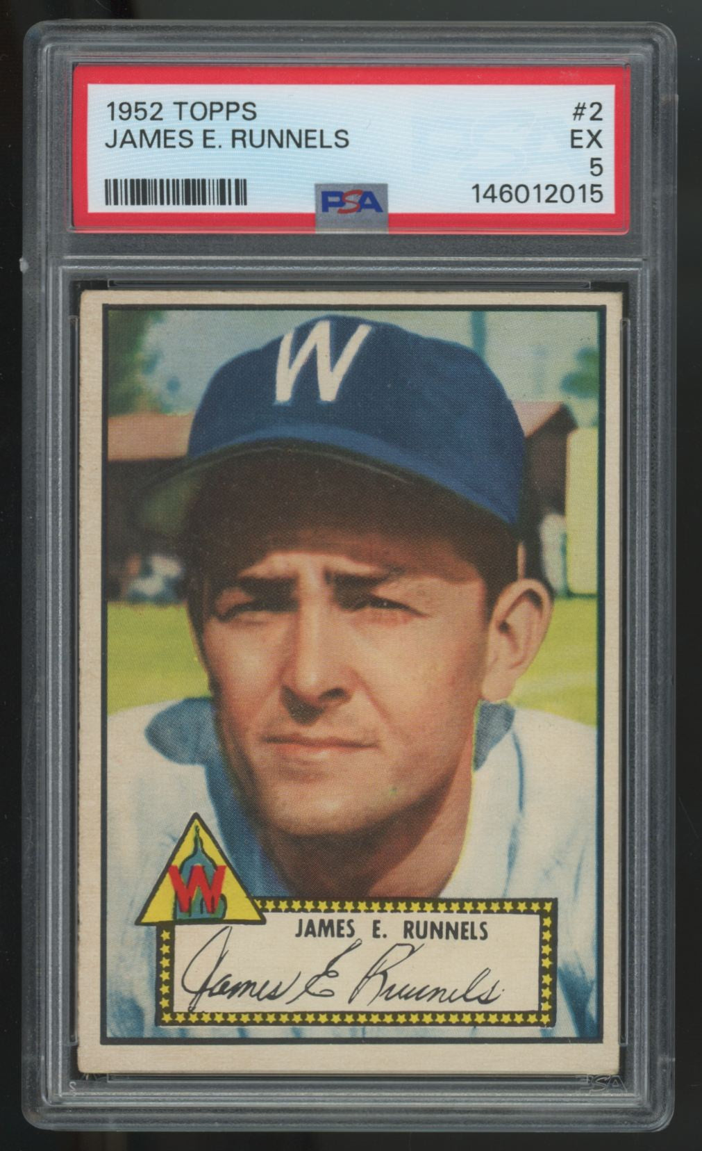 1952 Topps James E. Runnels #2 PSA 5