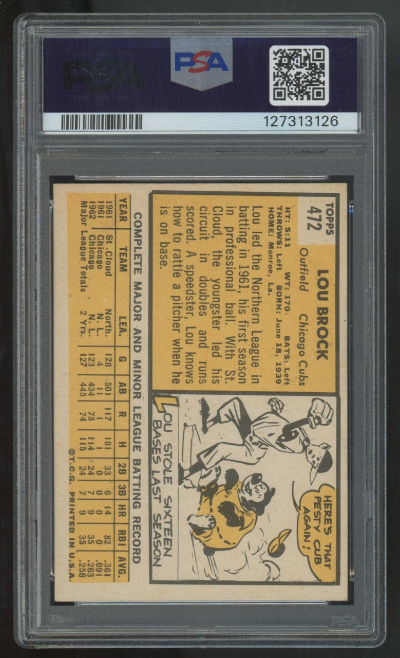 1963 Topps Lou Brock #472 PSA 5 *126
