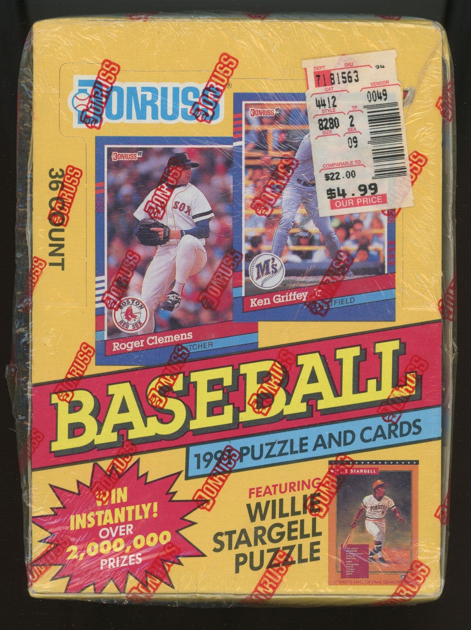 1991 Donruss Baseball Series 1 36 Pack Wax Box Factory Sealed