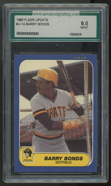 1986 Fleer Update Barry Bonds RC #U-14 AGS 9 *806