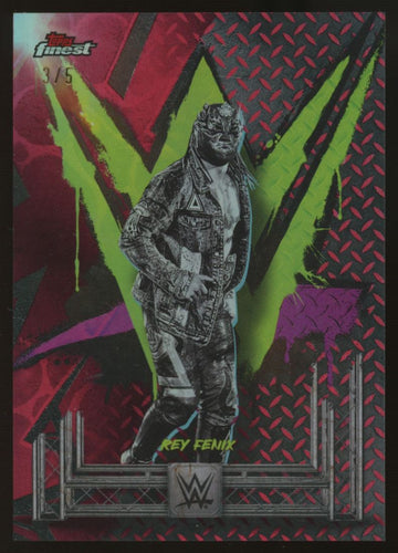 2025 Topps Finest WWE Rey Fenix Uncommon Red Refractor /5 #139