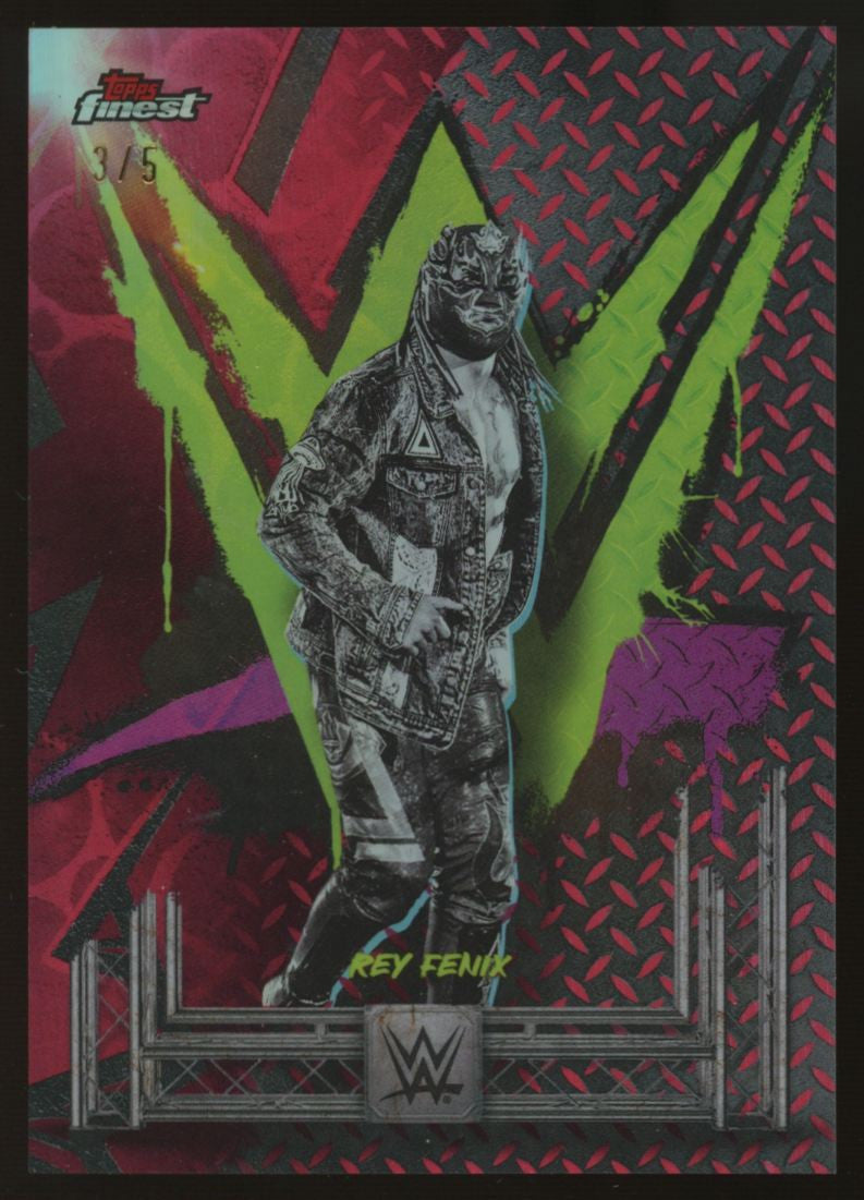 2025 Topps Finest WWE Rey Fenix Uncommon Red Refractor /5 #139