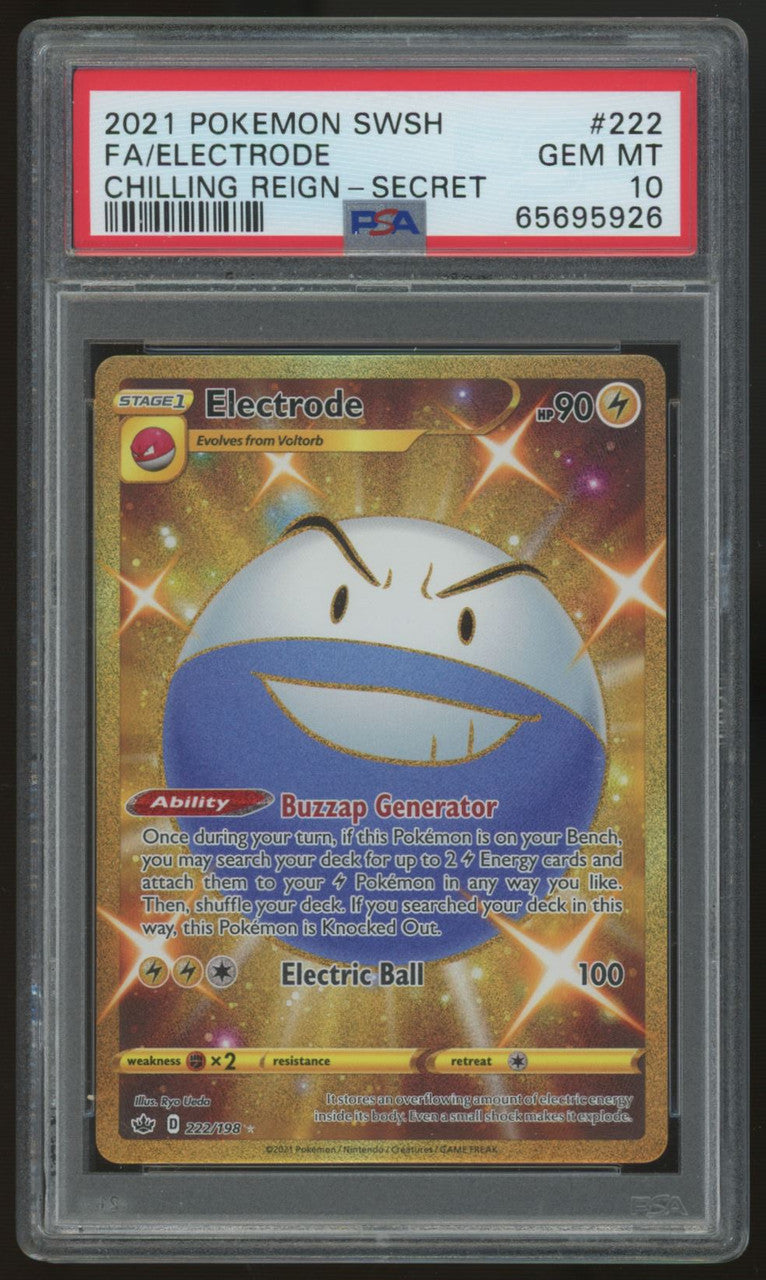 2021 Pokemon Electrode Chilling Reign Full Art Secret #222 PSA 10