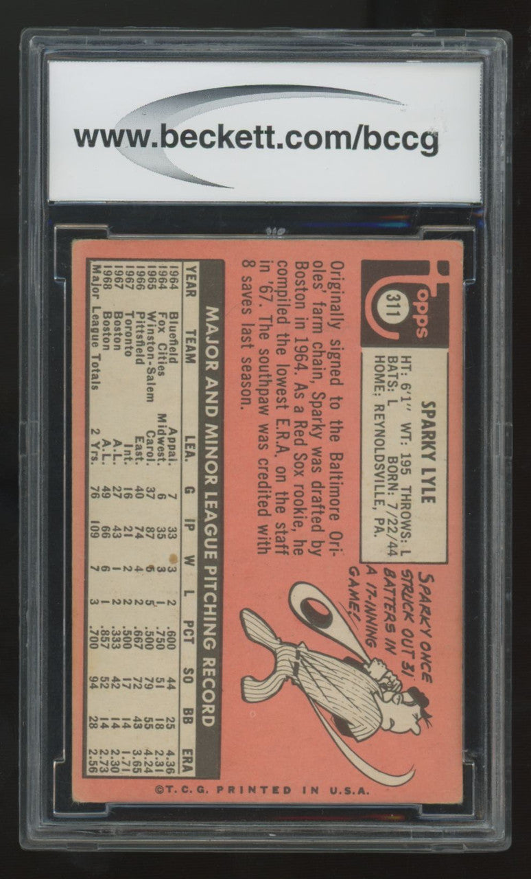 1969 Topps Sparky Lyle RC #311 BCCG 7