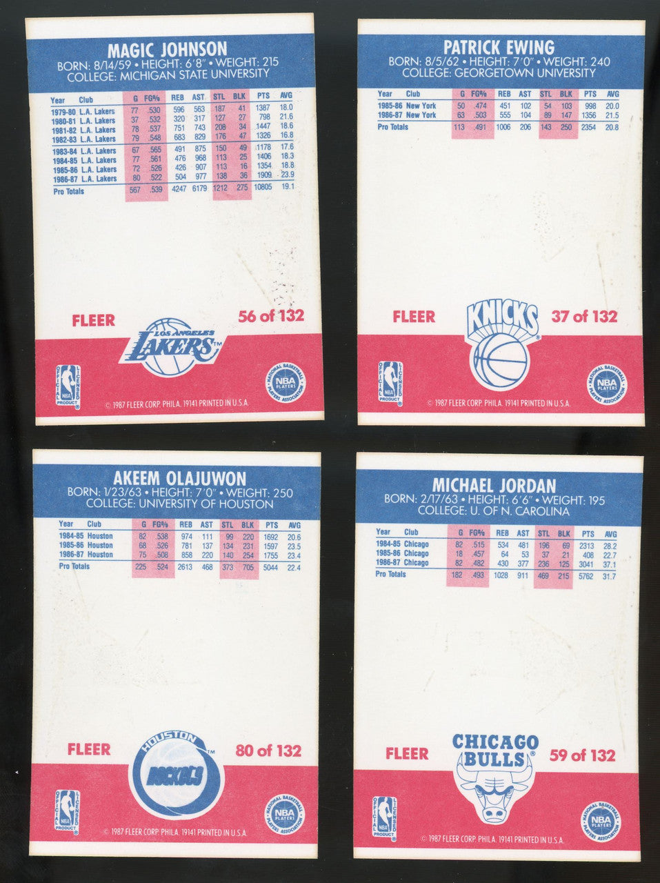 1987-88 Fleer Basketball Complete Set (132) w/ Stickers (11) NM