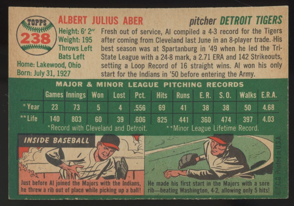 1954 Topps Al Aber #238 NM