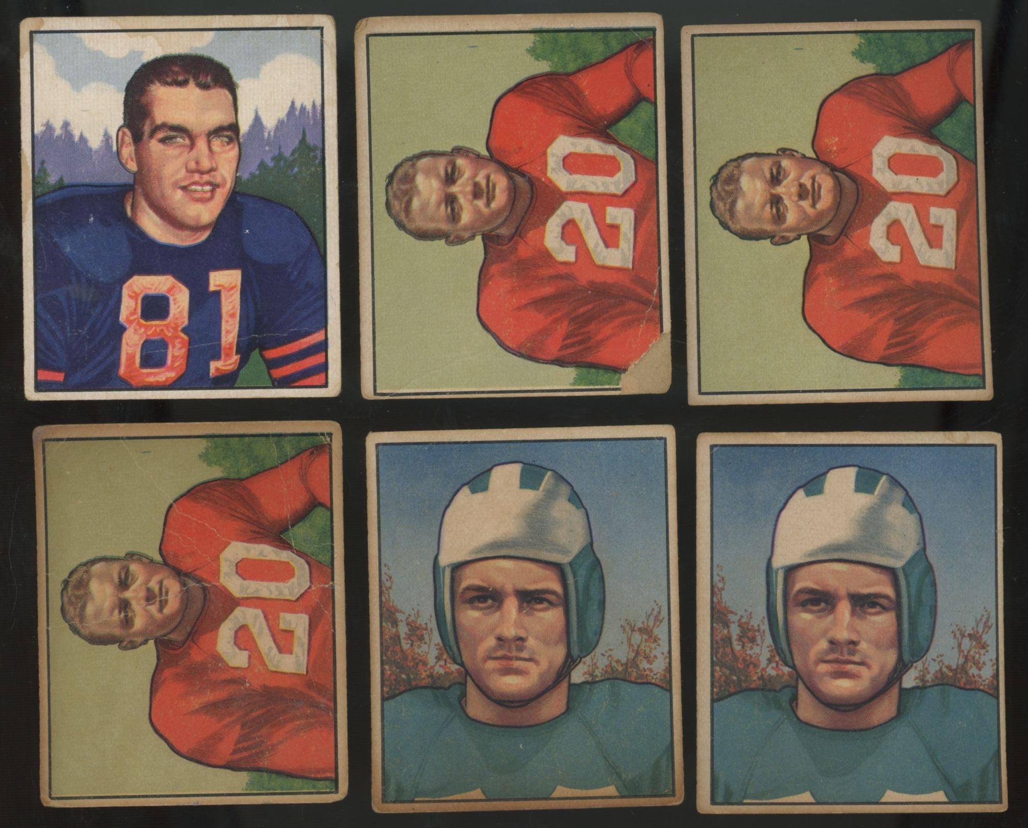 1950 Bowman Football Picture Cards Lot Of 14 Poor