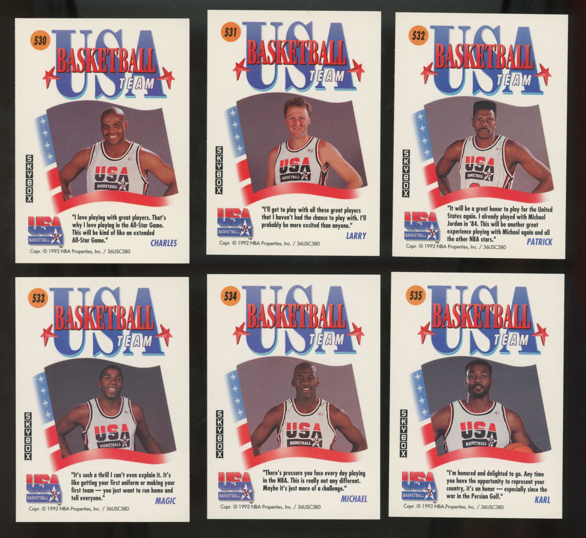 1991-92 SkyBox Team USA Complete Set (34/34)