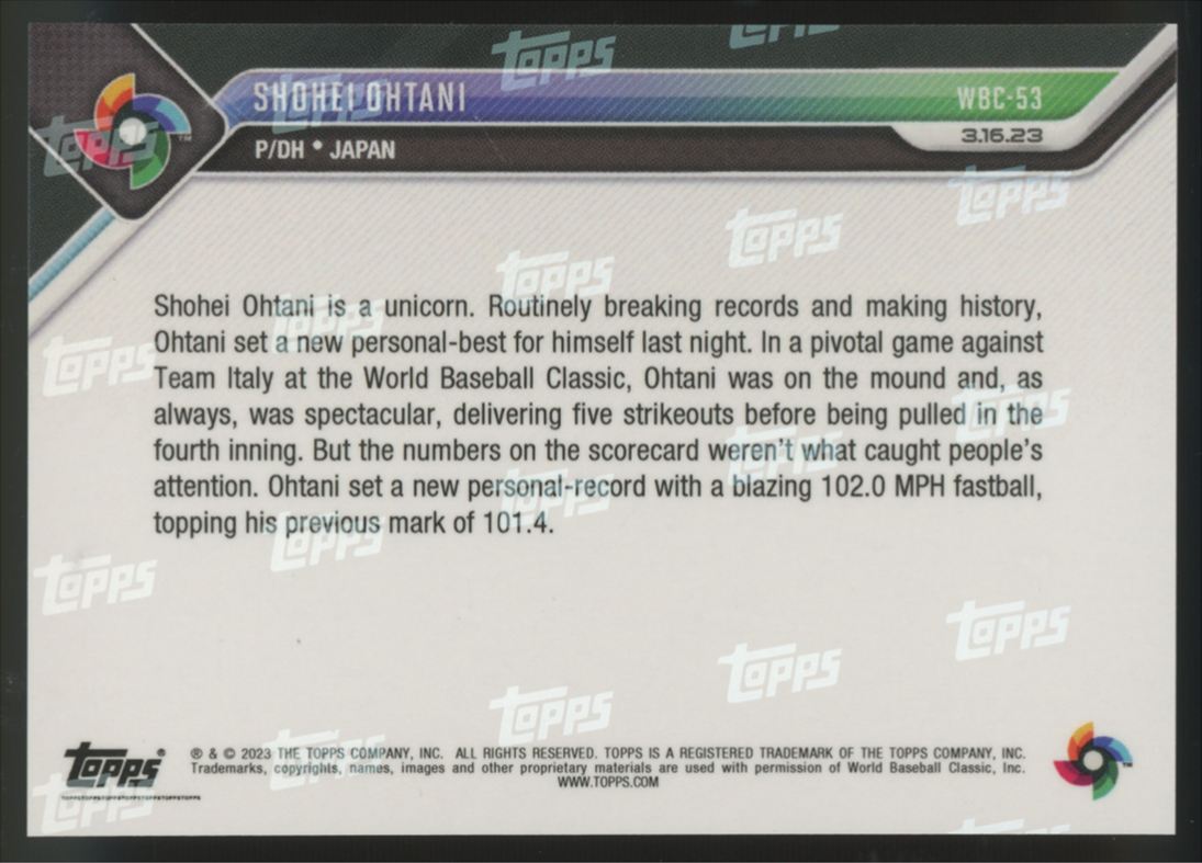 2023 Topps Now Shohei Ohtani World Baseball Classic #WBC-53 "A"