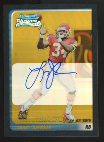 2003 Bowman Chrome Larry Johnson RC Gold Refractor Auto /50 #235
