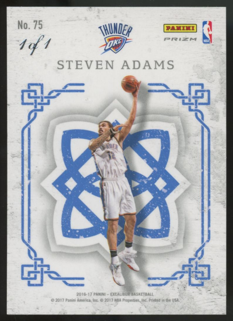 2016-17 Panini Excalibur Steven Adams Black Crusade 1/1 #75
