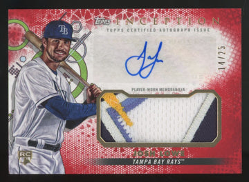 2022 Topps Inception Josh Lowe RC Patch Auto Red RPA /25 #IAP-JLO