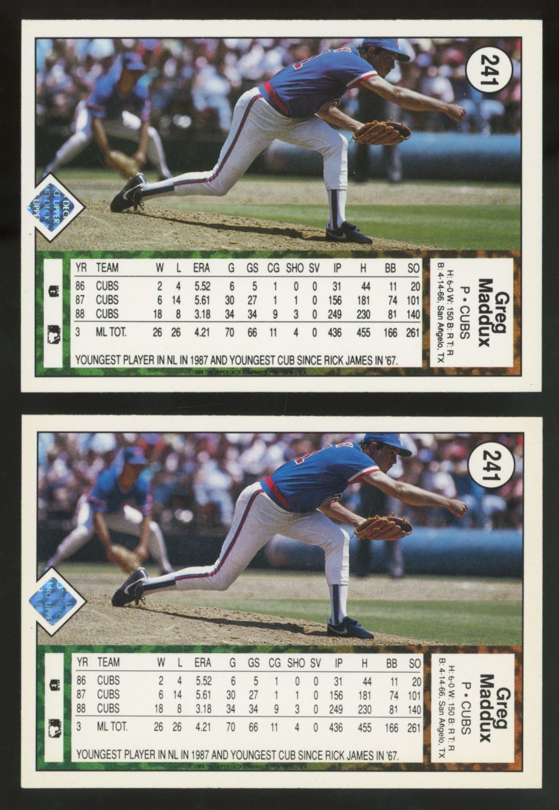1989 Upper Deck Greg Maddux #241 (Lot of 50)