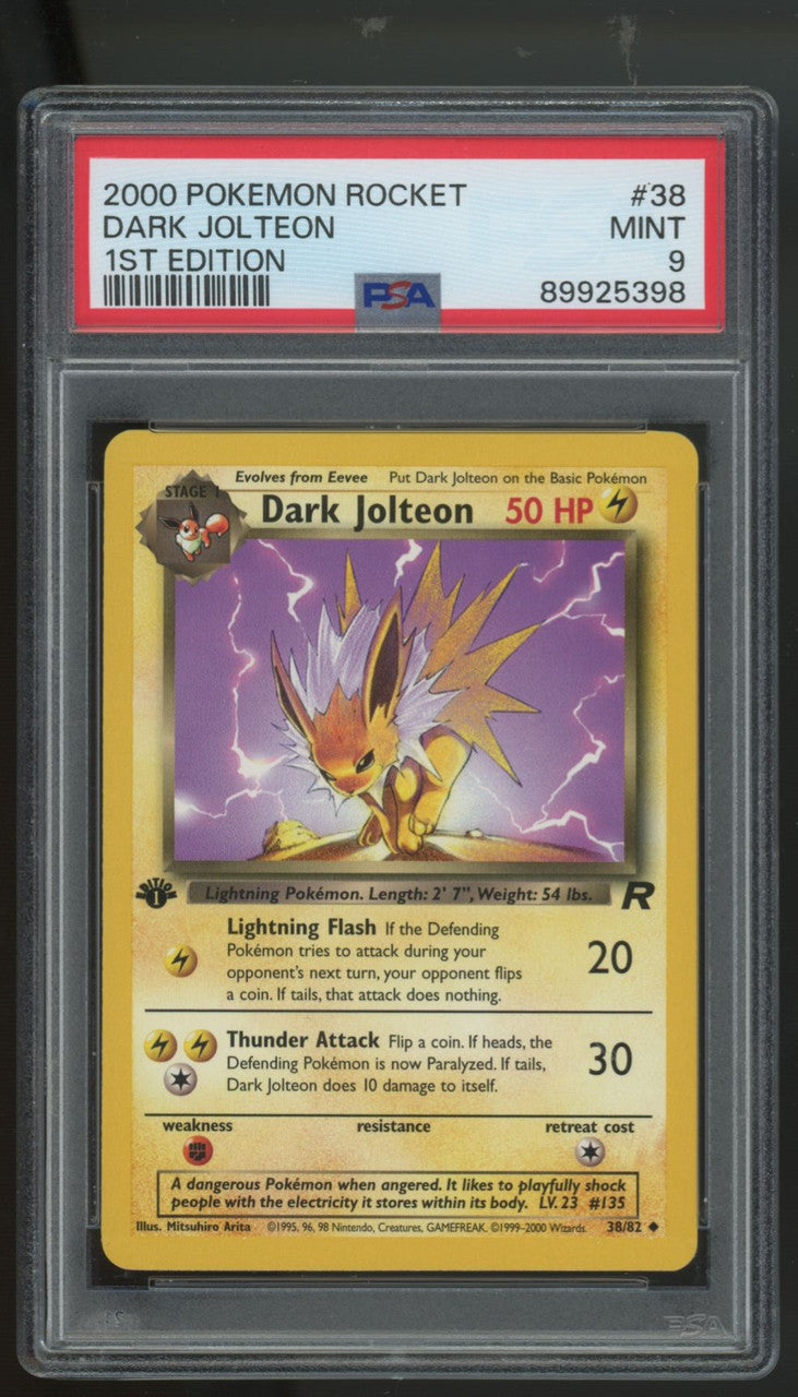 2000 Pokemon Dark Jolteon Team Rocket 1st Edition #38 PSA 9