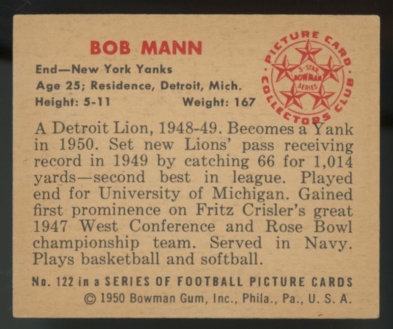 1950 Bowman Bob Mann #122 EX-MT