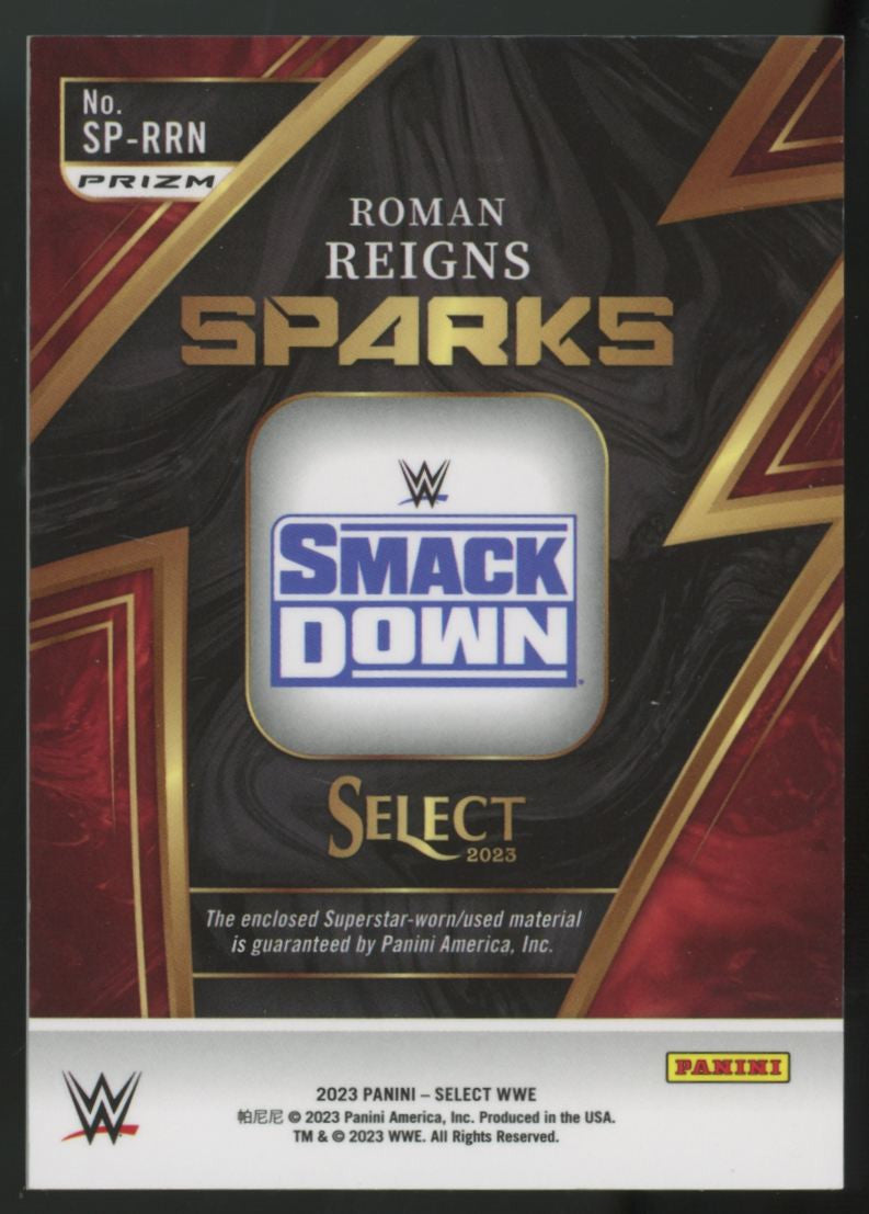2023 Panini Select WWE Roman Reigns Sparks Patch #SP-RRN