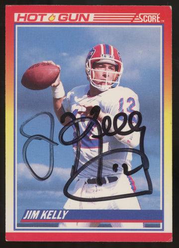 1990 Score Jim Kelly Hot Gun Signed Auto #318 JSA Authentic