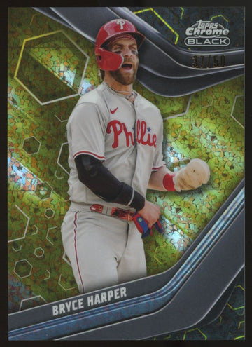2023 Topps Chrome Black Bryce Harper Gold Mini Diamond /50 #55