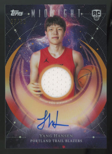 2025-26 Topps Midnight Yang Hansen RC Summer Solstice Patch Auto RPA /50 #RJA-YH