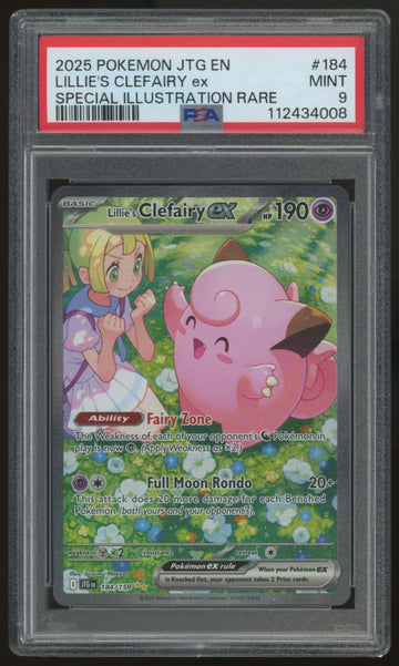 2025 Pokemon Lillie's Clefairy ex Journey Together SIR #184 PSA 9
