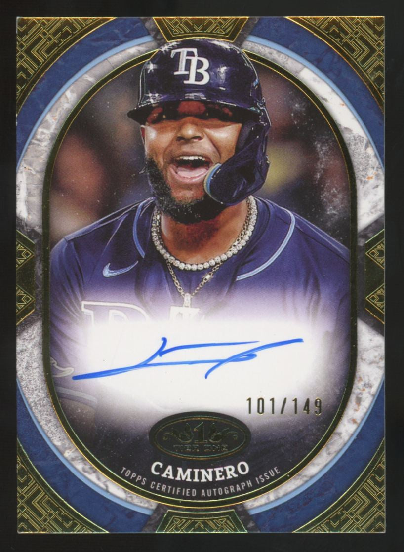 2025 Topps Tier One Junior Caminero Tier One Shots Auto /149 #TOS-JC